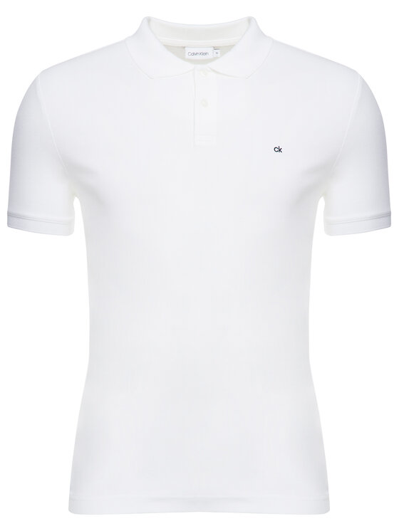 Calvin Klein Calvin Klein Polo Refined Pique Chest Logo K10K02964 Λευκό Slim Fit
