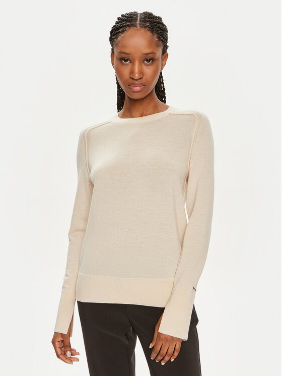 Calvin Klein Sveter K20K207575 Béžová Regular Fit