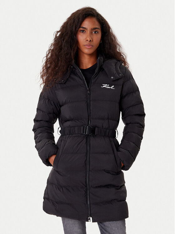 KARL LAGERFELD KARL LAGERFELD Winterjacke A1W15047 Schwarz Slim Fit