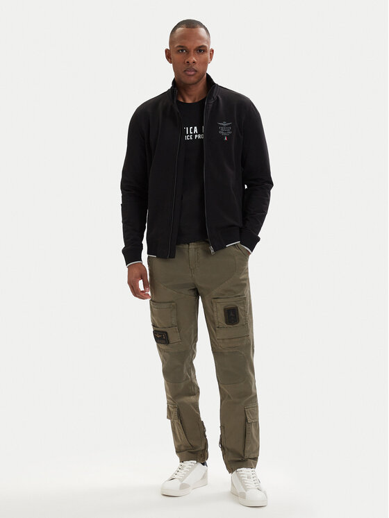 Aeronautica Militare Aeronautica Militare Majica dugih rukava 261FE1956UF00459 Crna Regular Fit