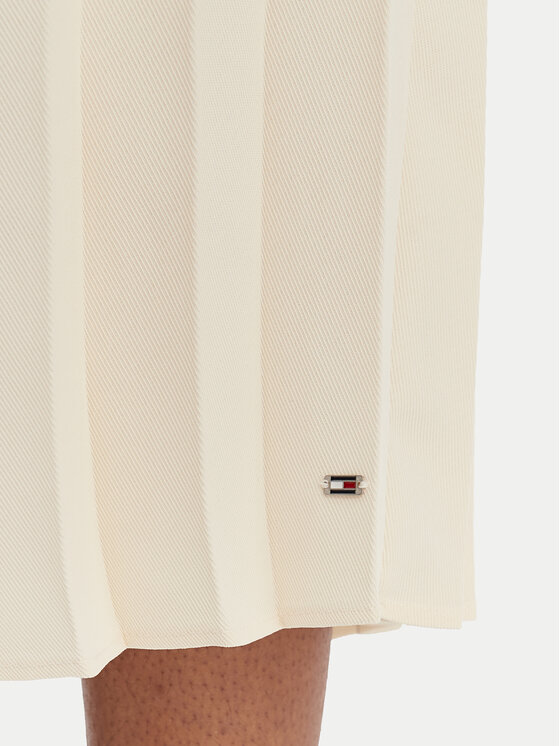 Tommy Hilfiger Tommy Hilfiger Плисирана пола WW0WW48538 Екрю Regular Fit