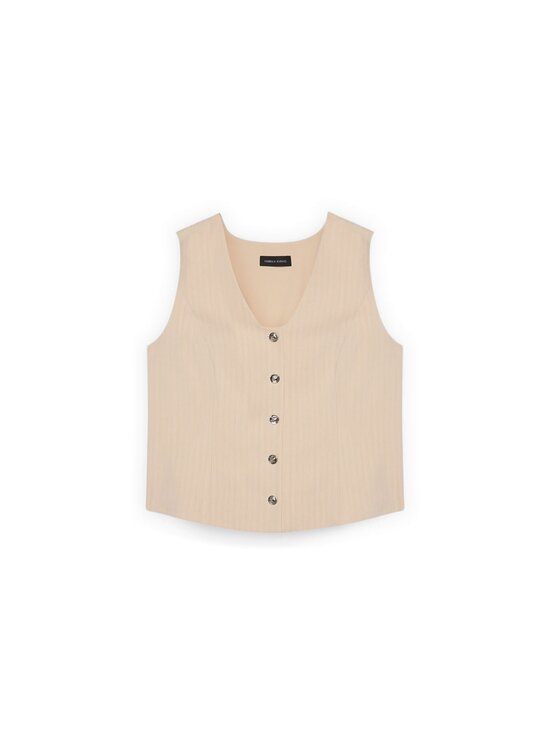 Fiorella Rubino Fiorella Rubino Gilet L001T100069N0R2 Crema Regular Fit