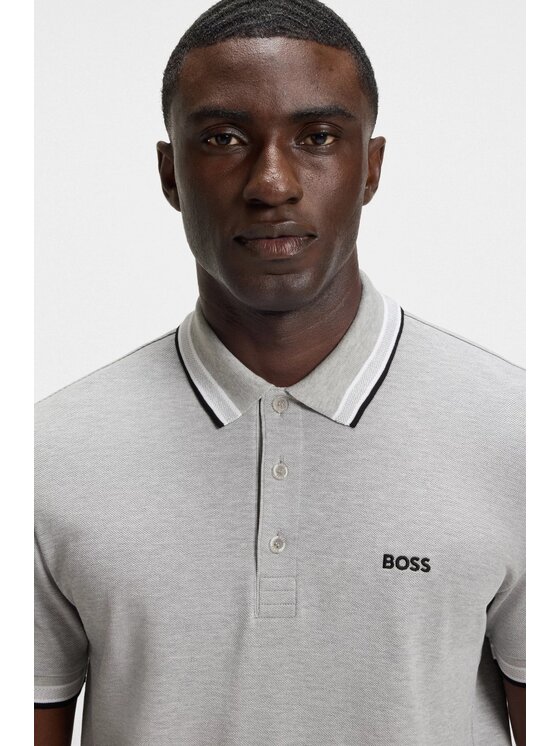 BOSS BOSS Polo 50469055-070 Szary Regular Fit