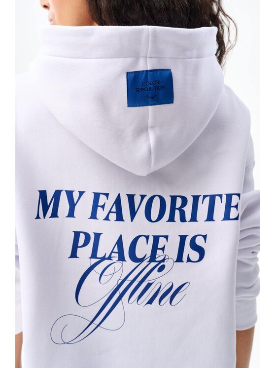 NAOKO NAOKO Bluza Favourite Place Biały Loose Fit