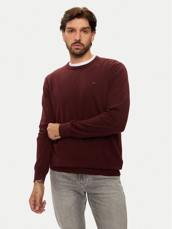 Wrangler Sveter 112357203 Hnedá Regular Fit