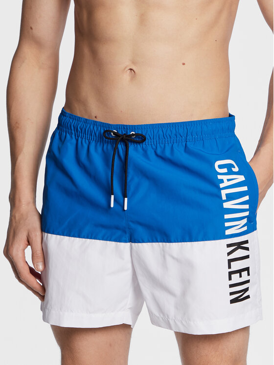 Calvin Klein Swimwear Kopalne Hlače KM0KM00796 Modra Regular Fit