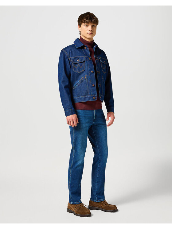 Wrangler Wrangler Jeansy TEXAS SLIM DARK TRAILS Niebieski Straight Fit
