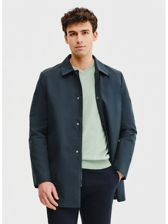 Pako Lorente Pako Lorente Płaszcz przejściowy P25SP-7X-002 Granatowy Classic Fit