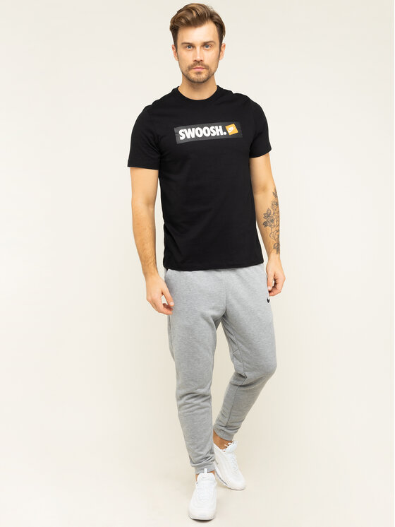 Nike Nike Marškinėliai NSW Tee Swoosh AR5027 Juoda Standard Fit