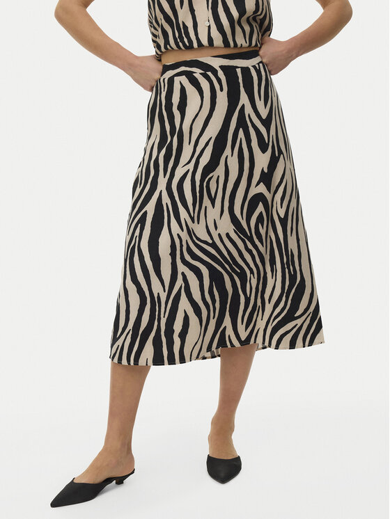 Vero Moda Vero Moda Midi suknja Mymilo 10340419 Crna Regular Fit