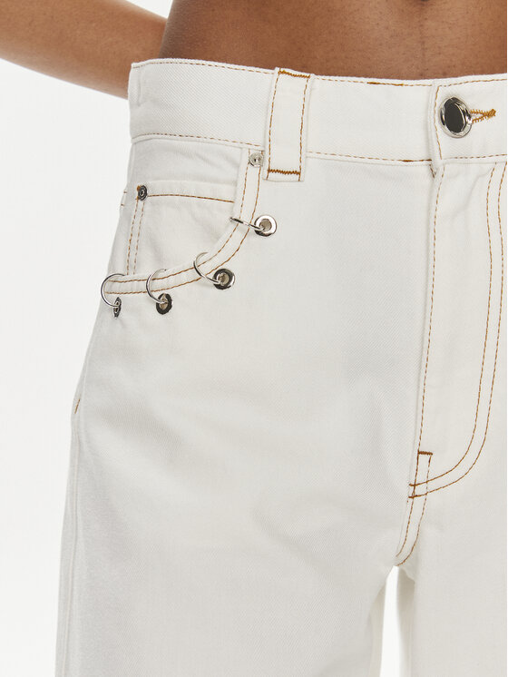 PINKO Pinko Szorty jeansowe Xmen 103626 A1VD Biały Regular Fit