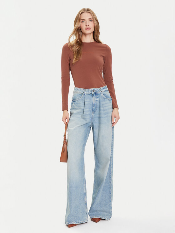 Guess Jeans Guess Jeans Majica W4YI22 J1314 Bež Slim Fit