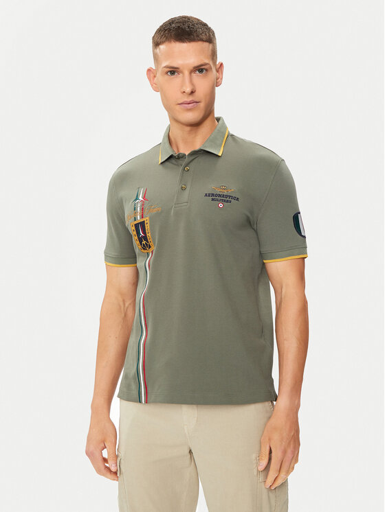 Aeronautica Militare Tricou polo 241PO1763P191 Verde Regular Fit