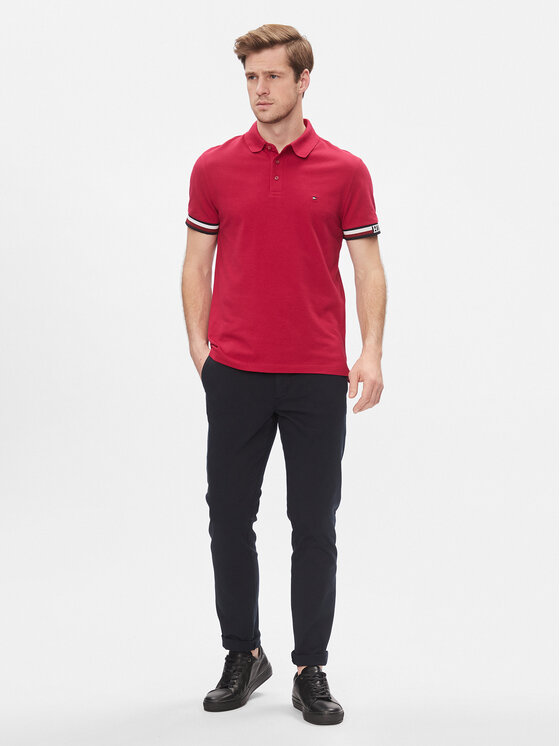 Tommy Hilfiger Tommy Hilfiger Poloshirt Monotype Flag MW0MW33585 Rot Slim Fit