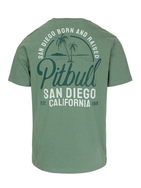 PITBULL PITBULL T-Shirt Koszulka męska SAN DIEGO BORN M Zielony Regular Fit