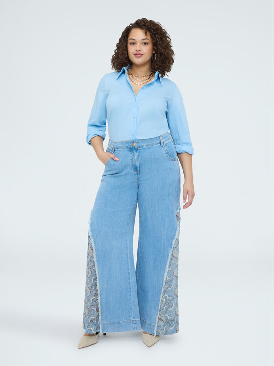 Fiorella Rubino Fiorella Rubino Jeansy P481T005234N0R4 Turkusowy Flare Fit
