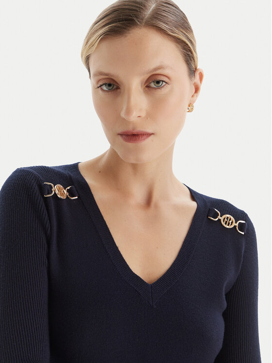 Fracomina Fracomina Megztinis FR25WT7025K43301 Tamsiai mėlyna Slim Fit