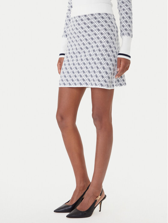 Guess Guess Fustă tip creion W5BD81 Z3JD2 Écru Slim Fit