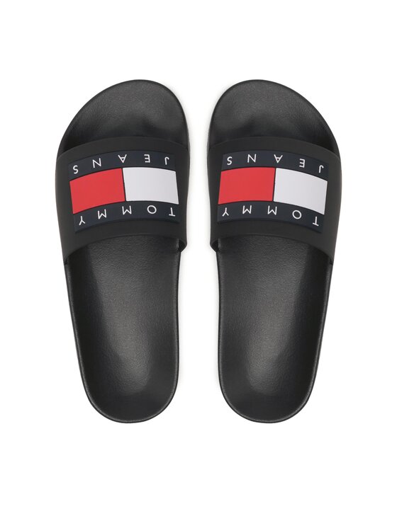 Tommy Jeans Tommy Jeans Natikače Flag Pool Sld Ess EN0EN02115 Crna