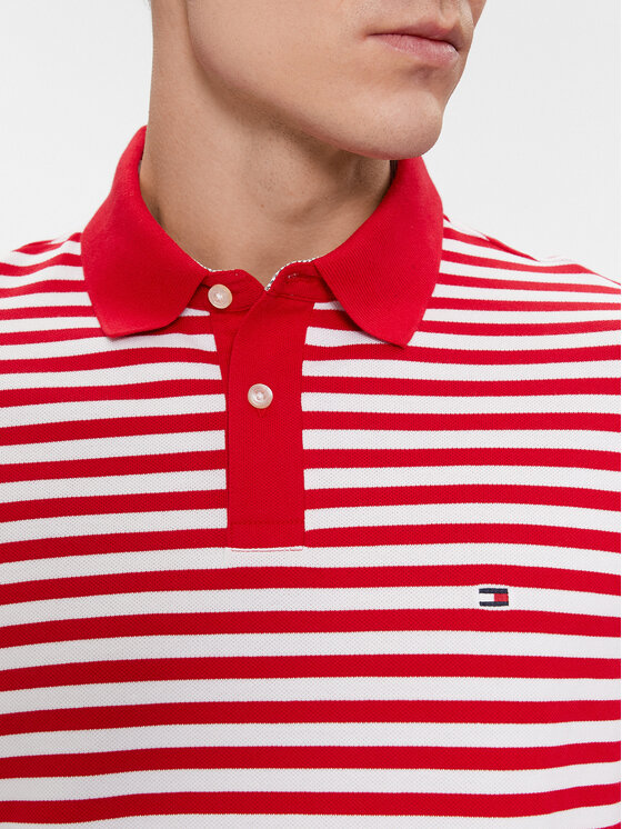 Tommy Hilfiger Tommy Hilfiger Тениска с яка и копчета 1985 MW0MW17770 Червен Regular Fit