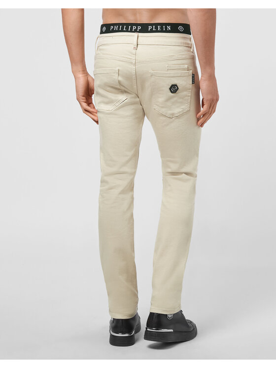 PHILIPP PLEIN PHILIPP PLEIN Jeansy 10967 Beżowy Straight Leg
