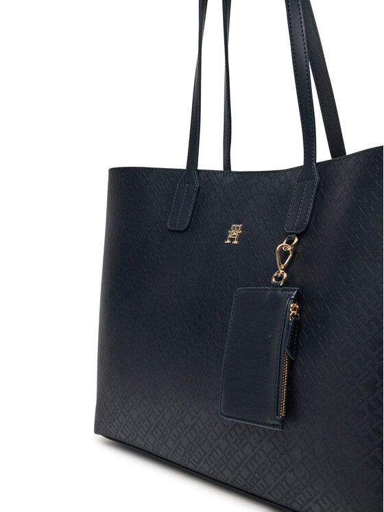 Tommy Hilfiger Tommy Hilfiger Geantă Th Distinct Tote Mono AW0AW17195 Bleumarin