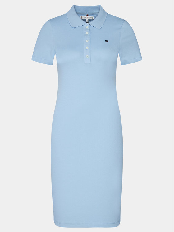 Tommy Hilfiger Tommy Hilfiger Ежедневна рокля 1985 WW0WW37853 Светлосиньо Slim Fit