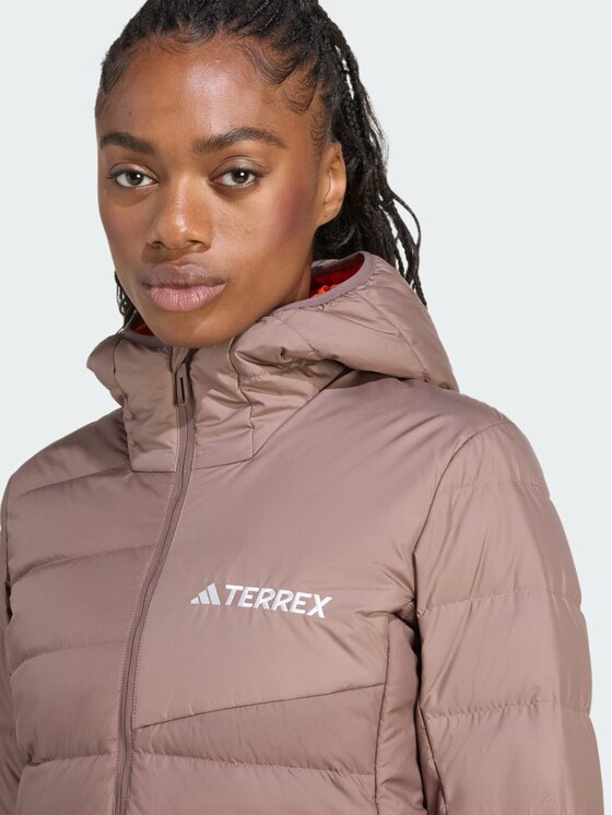 adidas adidas Kurtka wielofunkcyjna Terrex Multi Light Down CLIMAWARM Hooded Brązowy Regular Fit