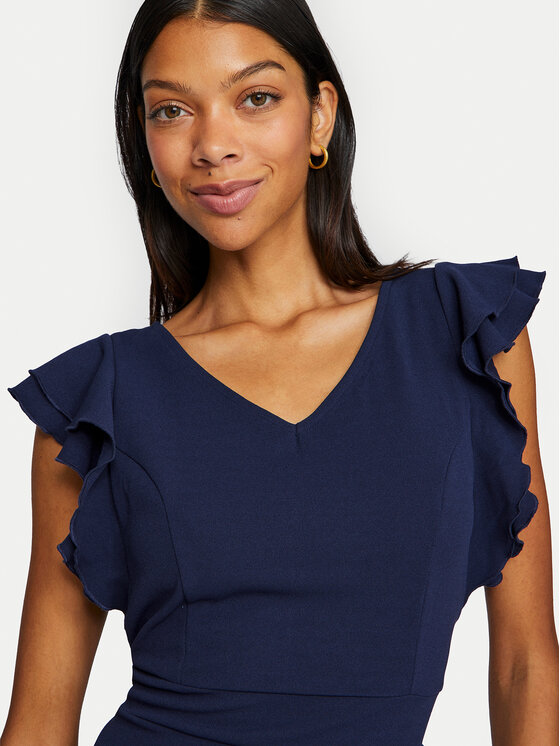 Vila Vila Sukienka koktajlowa Clara 14100344 Granatowy Slim Fit