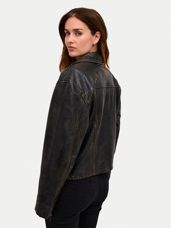 Kaffe Kaffe Lederjacke Jane 10508826 Schwarz Regular Fit