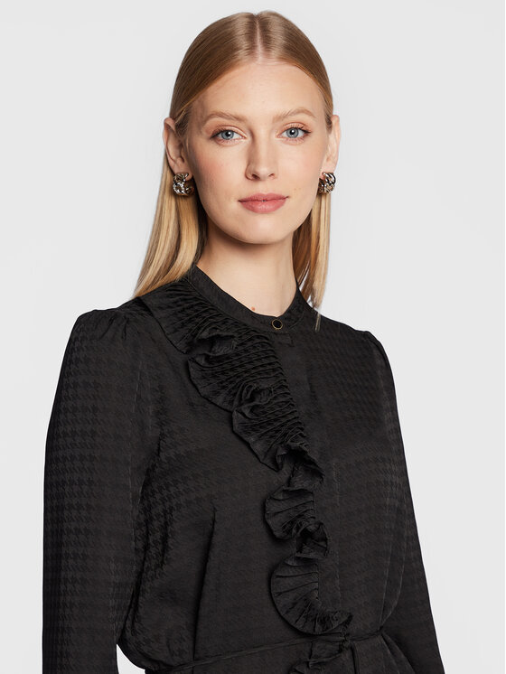 TWINSET TWINSET Φόρεμα πουκάμισο 222TT2422 Μαύρο Regular Fit