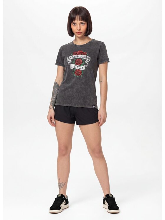 PITBULL PITBULL T-Shirt SANTA MUERTE Szary Regular Fit