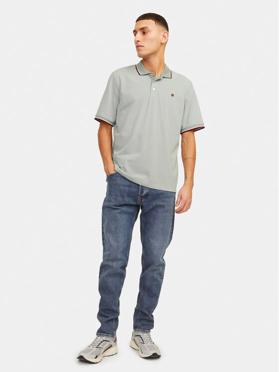 Jack&Jones Jack&Jones Тениска с яка и копчета Bluwin 12169064 Сив Regular Fit