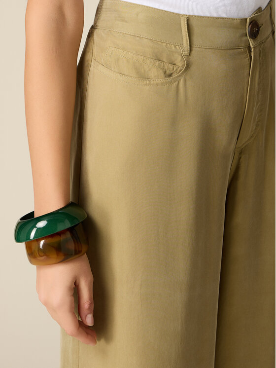 Oltre Oltre Spodnie materiałowe P00PR009198N025 Zielony Baggy Fit