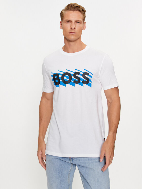 Boss T-krekls Teebossrete 50495719 Balts Regular Fit