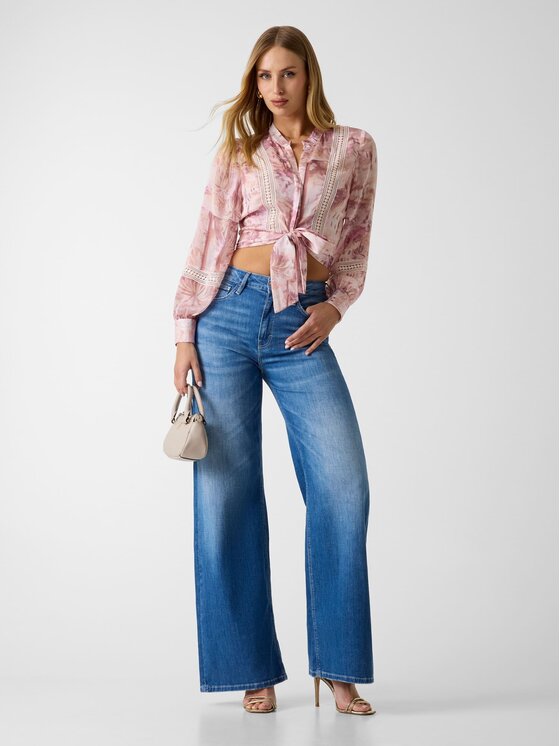 Guess Guess Top 182705 Różowy Classic Fit