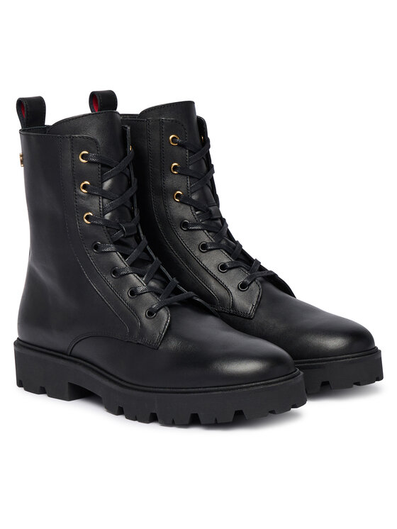 Tommy Hilfiger Tommy Hilfiger Μποτίνια TH Stud Leather Lace-Up Boot FW0FW09571 Μαύρο