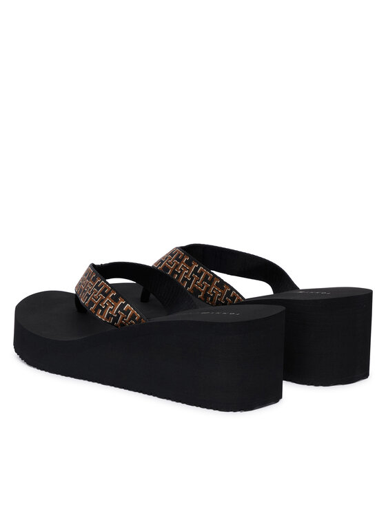 Tommy Hilfiger Tommy Hilfiger Infradito Wedge Summer Sandal Mono FW0FW09698 Nero