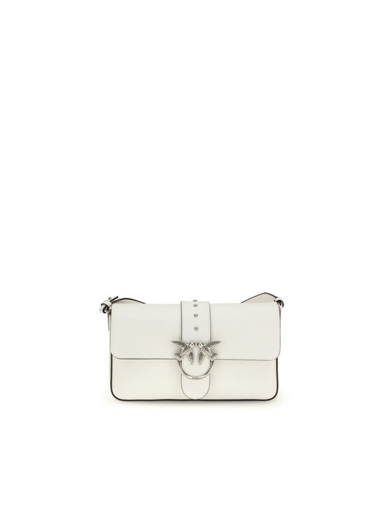 PINKO PINKO Torebka White Leather Shoulder Biały