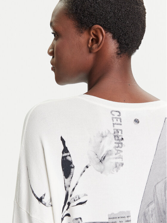 Desigual Desigual Пуловер Gotemburgo 25WWJF15 Сив Regular Fit