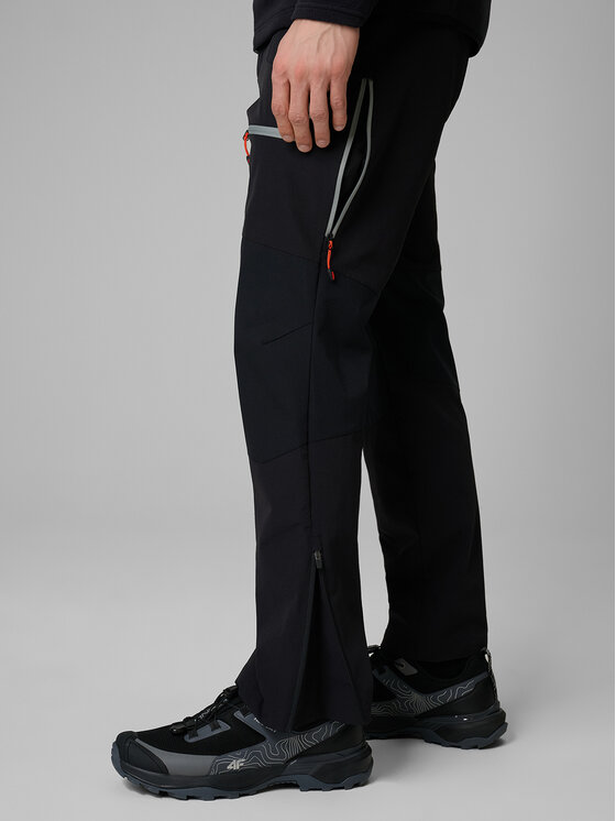 4F 4F Spodnie outdoor TREKKING Czarny Regular Fit