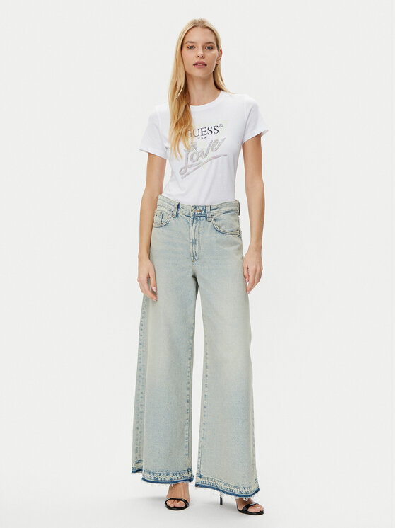 Guess Guess Marškinėliai W5GI05 I3Z14 Balta Regular Fit