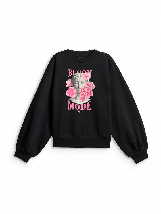 4F 4F Bluza BLOOM MODE Czarny Loose Fit