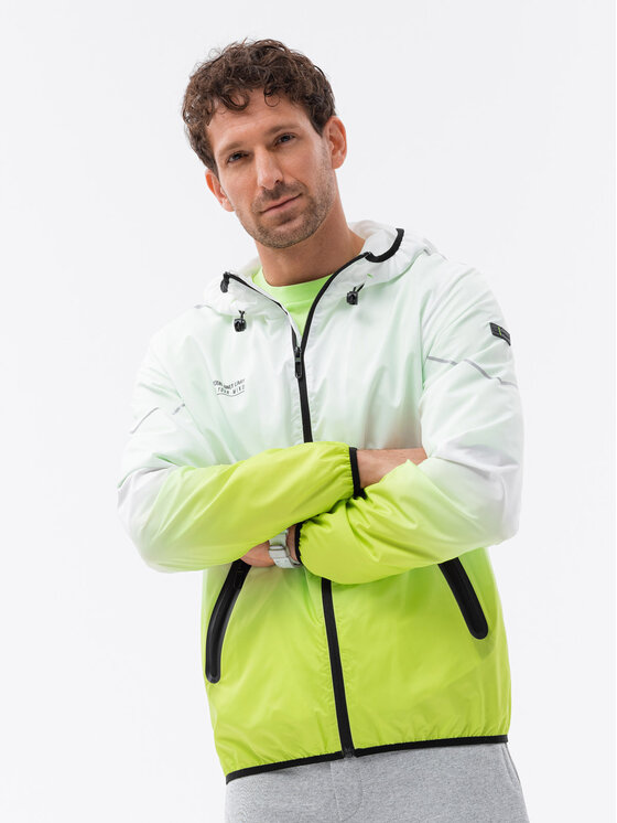 Ombre Ombre Kurtka przejściowa OM-JANP-0104 Zielony Regular Fit