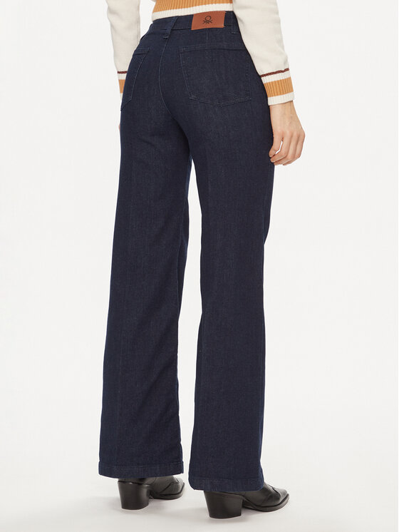 United Colors Of Benetton United Colors Of Benetton Jeans hlače 4AC6574X5 Modra Wide Leg
