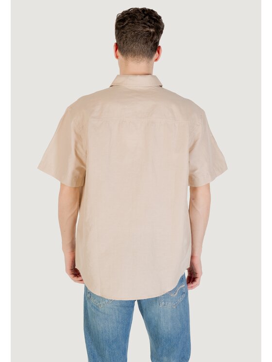 Calvin Klein Jeans Calvin Klein Jeans Πουκάμισο LINEN COTTON S/S Μπεζ To Fit