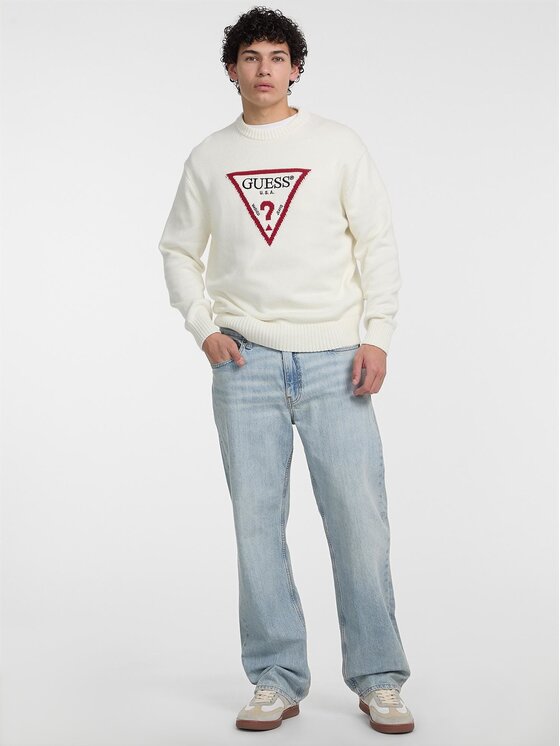 Guess Jeans Guess Jeans Sweter 172999 Biały Classic Fit