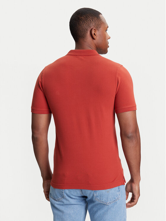 United Colors Of Benetton United Colors Of Benetton Тениска с яка и копчета 3WG9U301Z Червен Slim Fit