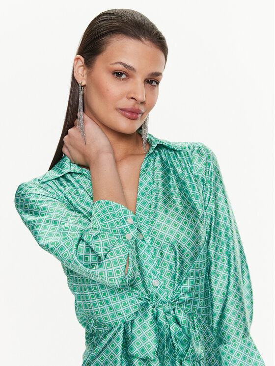 Vestito chemisier WA3028 T3450 Verde Regular Fit