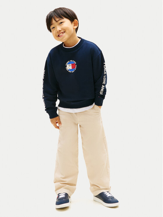 Tommy Hilfiger Tommy Hilfiger Mikina Smiley Flag KB0KB10258 Tmavomodrá Regular Fit